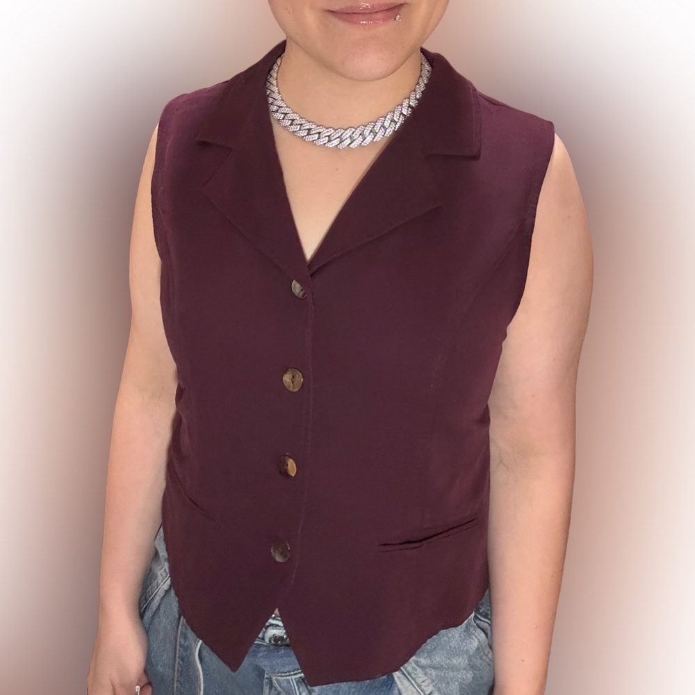 Robbie Bee Deep Red Sleeveless Vest